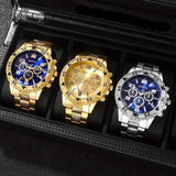 3-Pieces: Fashionable Men's Quartz Watch Set