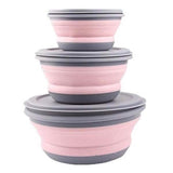 3-Pieces: Folding Camping Bowl Set