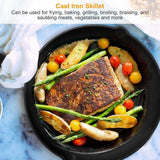 3-Pieces: Pre-Seasoned Cast Iron Skillet