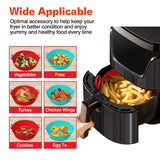 3-Pieces: Reusable Foldable Air Fryer Silicone Pot for 4+ Quart Air Fryer Oven