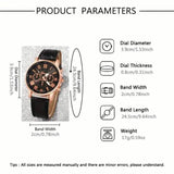 3-Pieces: Roman Quartz Women's Watches - Fashionable Round Dial with Faux Leather Strap