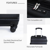 3-Pieces Set: Expandable Luggage Sets ABS Lightweight Suitcase