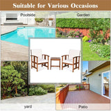 3 Pieces Solid Wood Outdoor Patio Sofa Furniture Set