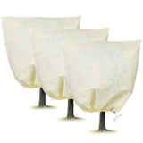 3-Pieces: Winter Plant Cover Bags with Drawstring