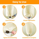 3-Pieces: Winter Plant Cover Bags with Drawstring
