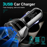 3-Port LED Car Charger