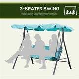 3-Seat Patio Swing Chair