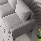 3-Seat Sofa for Living Room-Modern Fabric Sofa Couch with Storage