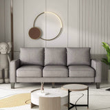 3-Seat Sofa for Living Room-Modern Fabric Sofa Couch with Storage