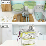 3 Tier Dish Drying Rack Drainer Kitchen Storage Board Cutlery Cup Shelf