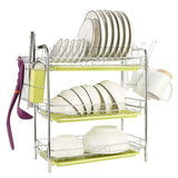 3 Tier Dish Drying Rack Drainer Kitchen Storage Board Cutlery Cup Shelf