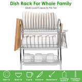 3-Tier Dish Drying Rack Shelf with 3 Drain Trays Chopping Board