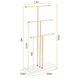 3-Tier Gold Metal Tabletop Jewelry Tree Stand