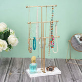 3-Tier Gold Metal Tabletop Jewelry Tree Stand