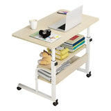 3-Tier Height Adjustable Laptop Desk with Rolling Wheels