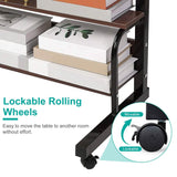 3-Tier Height Adjustable Laptop Desk with Rolling Wheels