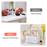 3-Tier Makeup Organizers Cosmetic Storage Box with Dustproof Waterproof Lid