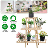 3-Tier Potted Flower Shelf Multi-tier Flower Pot Rack Holder Triangle Ladder