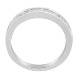 18K White Gold Round Diamond 1/2 Cttw Channel Band Ring