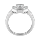 14K White Gold 1.00 Cttw Baguette and Princess-Cut Diamond Cocktail Art Deco Style Ring (H-I Color, SI1-SI2 Clarity) - Size 7