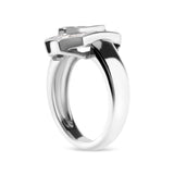 14K White Gold 1.00 Cttw Baguette and Princess-Cut Diamond Cocktail Art Deco Style Ring (H-I Color, SI1-SI2 Clarity) - Size 7