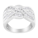 10K White Gold Diamond Bypass Ring (1 Cttw, H-I Color, I1-I2 Clarity) - Size 6-3/4