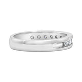 IGI Certified 1/2 Cttw Round Brilliant Cut Diamond 18K White Gold Channel Set Eternity Style Wedding Band Ring (H-I Color, I1-I2 Clarity) - Size 7