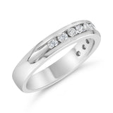 IGI Certified 1/2 Cttw Round Brilliant Cut Diamond 18K White Gold Channel Set Eternity Style Wedding Band Ring (H-I Color, I1-I2 Clarity) - Size 7