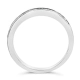 IGI Certified 1/2 Cttw Princess Cut Diamond 18K White Gold Channel Set Half Eternity Style Wedding Band Ring (H-I Color, SI2-I1 Clarity) - Size 4-1/2