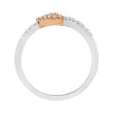 10K Two Toned Gold Diamond Heart Cocktail Ring (1/5 Cttw, H-I Color, I1-I2 Clarity) - Size 6-1/2