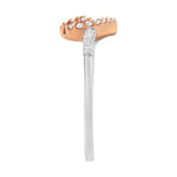 10K Two Toned Gold Diamond Heart Cocktail Ring (1/5 Cttw, H-I Color, I1-I2 Clarity) - Size 6-1/2