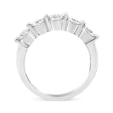 14K White Gold 1.00 Cttw Brilliant Round Cut Diamond 5-Stone Band Ring (H-I Color, SI2-I1 Clarity) - Ring Size 7