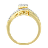 10K Yellow Gold Diamond Cluster Ring (1/2 Cttw, I-J Color, I2-I3 Clarity) - Size 6