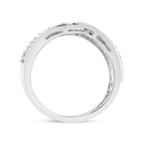.925 Sterling Silver 1/2 Cttw Diamond Multi-Row Bypass Band Ring (I-J Color, I3 Clarity) - Size 7