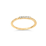 10K Yellow Gold 1/10 Cttw Diamond 5 Stone Braided Shank Band Ring (I-J Color, I2-I3 Clarity)- Ring Size 6