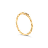 10K Yellow Gold 1/10 Cttw Diamond 5 Stone Braided Shank Band Ring (I-J Color, I2-I3 Clarity)- Ring Size 6