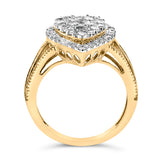 10K Yellow Gold Plated .925 Sterling Silver 1 1/2 Cttw Round-Cut Diamond Cocktail Ring (I-J Color, I1-I2 Clarity) - Size 7