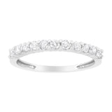 IGI Certified 1/2 Cttw Diamond 10K White Gold Prong Set Fluted Band Style Ring (I-J Color, I2-I3 Clarity) - Size 7