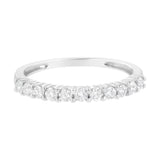 IGI Certified 1/2 Cttw Diamond 10K White Gold Prong Set Fluted Band Style Ring (I-J Color, I2-I3 Clarity) - Size 7