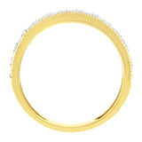 IGI Certified 1/2 Cttw Diamond 10K Yellow Gold Prong Set Beaded Milgrain Band Style Ring (J-K Color, I2-I3 Clarity) - Size 7