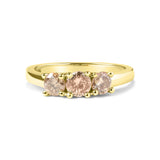 10K Yellow Gold 1.00 Cttw Champagne Diamond 3-Stone Band Ring (J-K Color, I1-I2 Clarity)  - Size 7