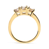 10K Yellow Gold 1.00 Cttw Champagne Diamond 3-Stone Band Ring (J-K Color, I1-I2 Clarity)  - Size 7