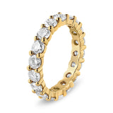 14K Yellow Gold 3.00 Cttw Shared Prong Set Round Cut Diamond Eternity Band (J-K Color, VS1-VS2 Clarity) - Ring Size 7