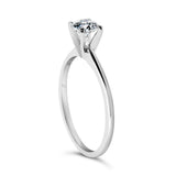 14K White Gold 1/2 Cttw Round Lab Grown Diamond 4 Prong Solitaire Engagement Ring (F-G Color, VS2-SI1 Clarity) - Size 7