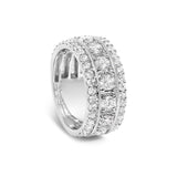 .925 Sterling Silver 2.0 Cttw Lab Grown Diamond Three-Row PavÃ© Band Ring