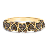 10K Yellow Gold Plated .925 Sterling Silver 1/3 cttw Natural Diamond Band Ring - Size 7