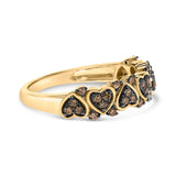10K Yellow Gold Plated .925 Sterling Silver 1/3 cttw Natural Diamond Band Ring - Size 7