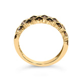 10K Yellow Gold Plated .925 Sterling Silver 1/4 Cttw Champagne Diamond Geometric Band Ring - Size 7