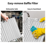 30 inch Kitchen Under Cabinet Range Hood 3-Speed 600CFM Vent w/LEDs Silver/Black