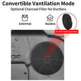 30 inch Kitchen Under Cabinet Range Hood 3-Speed 600CFM Vent w/LEDs Silver/Black